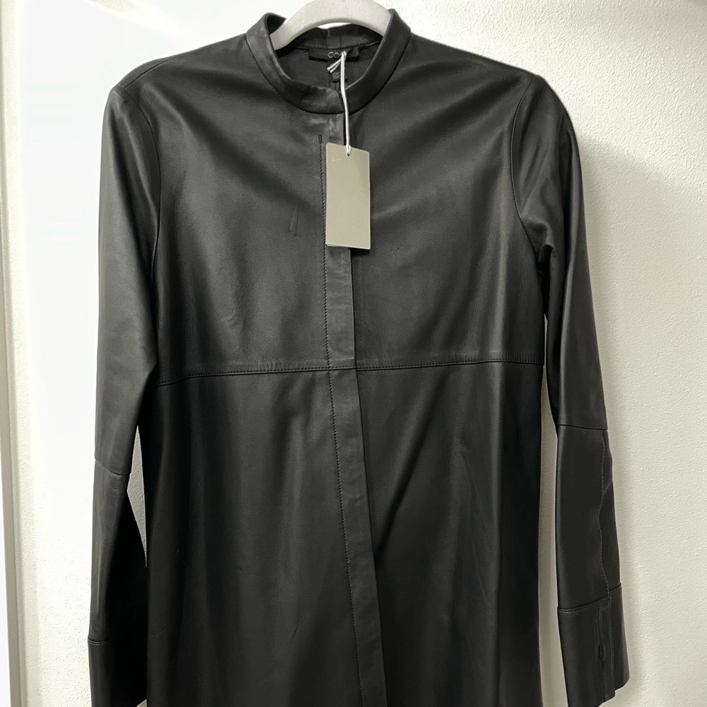 COS NWT leather tunica shirt
